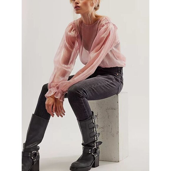 FREE PEOPLE Freya Frost Top / Pale Pink - Picture 1 of 10